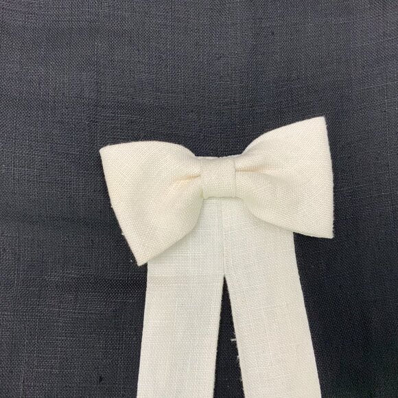 Richie Freeman for Teri Jon Black /White Linen Sheath Dress Retro Sz 8 - Picture 11 of 16